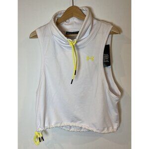 NWT Under Armour Sleeveless Sweatshirt Drawstring Waist Athletic White M New